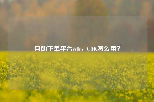 自助下单平台cdk，CDK怎么用？