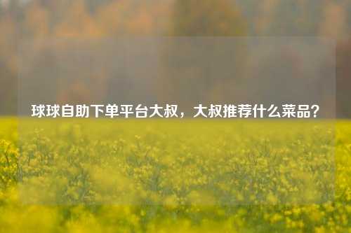 球球自助下单平台大叔，大叔推荐什么菜品？
