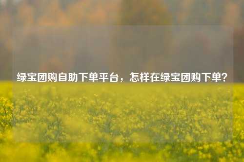 绿宝团购自助下单平台，怎样在绿宝团购下单？